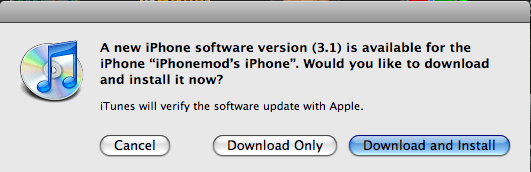 iPhone os 3.1 updated
