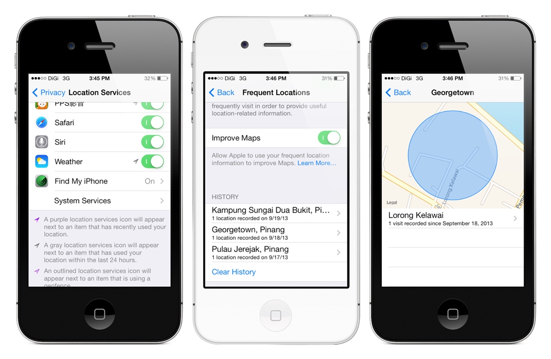 Frequent Locations IOS 7 