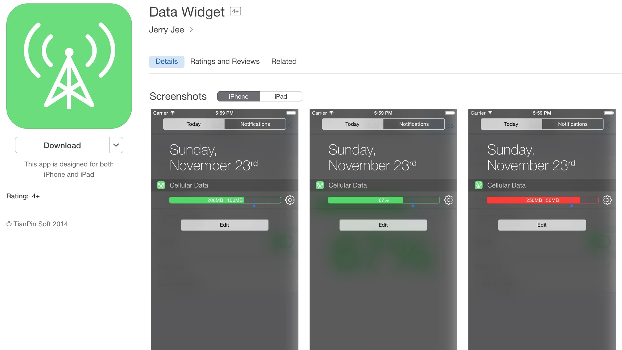 data widget