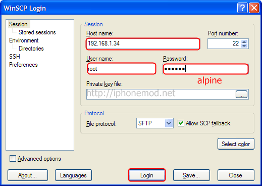 download winscp login ipod touch