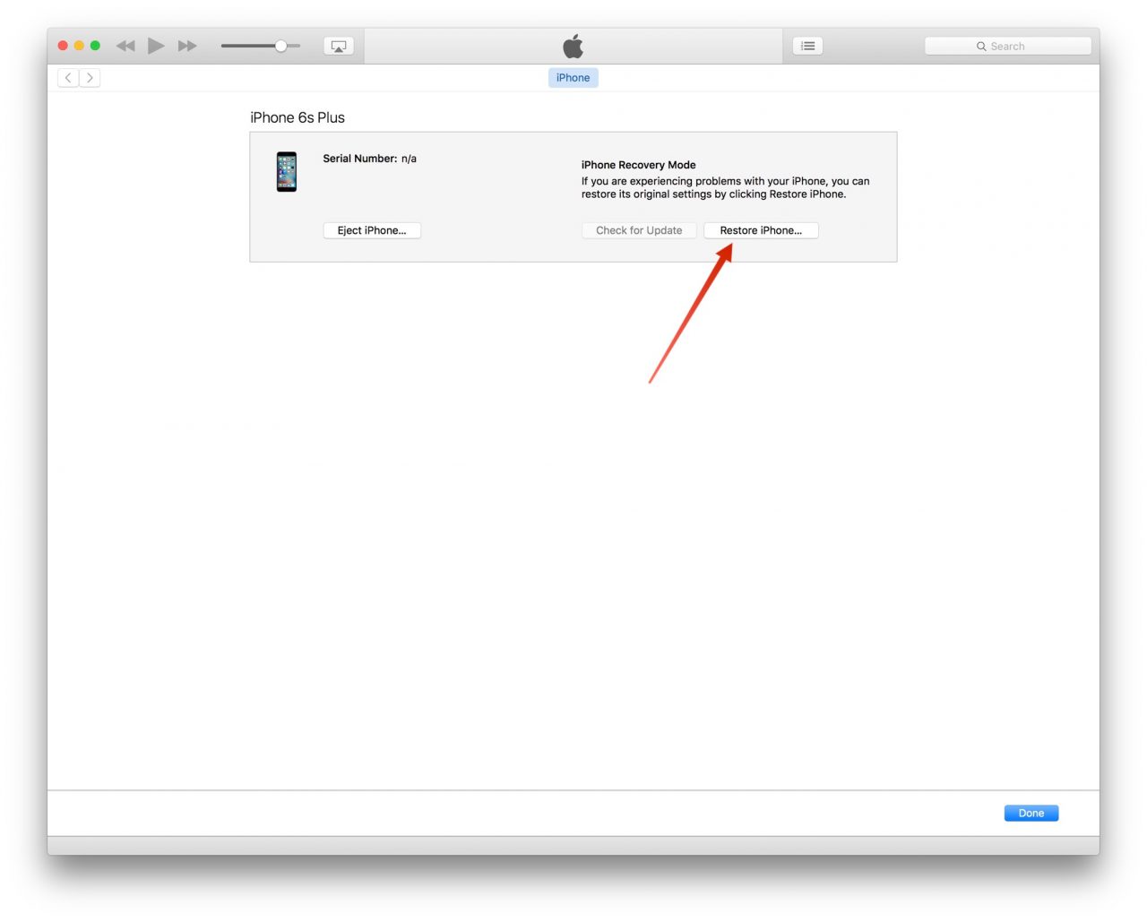 restore iphone itunes