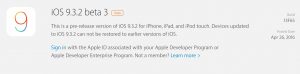 Apple ปล่อย iOS 9.3.2 beta 3 ให้นักพัฒนาให้ทดสอบแล้ว