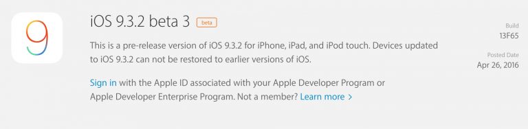 Apple ปล่อย iOS 9.3.2 beta 3 ให้นักพัฒนาให้ทดสอบแล้ว