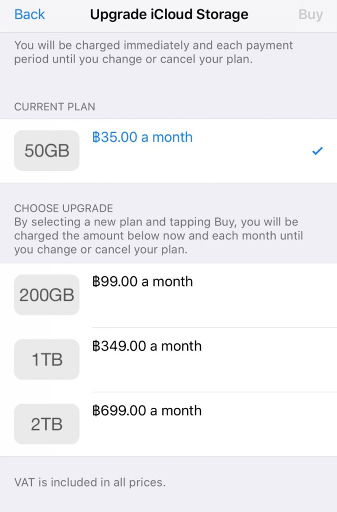 icloud store option price