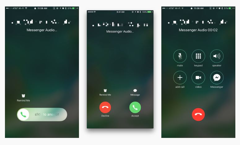 Facebook Messenger calls look like regular calls on iOS 10