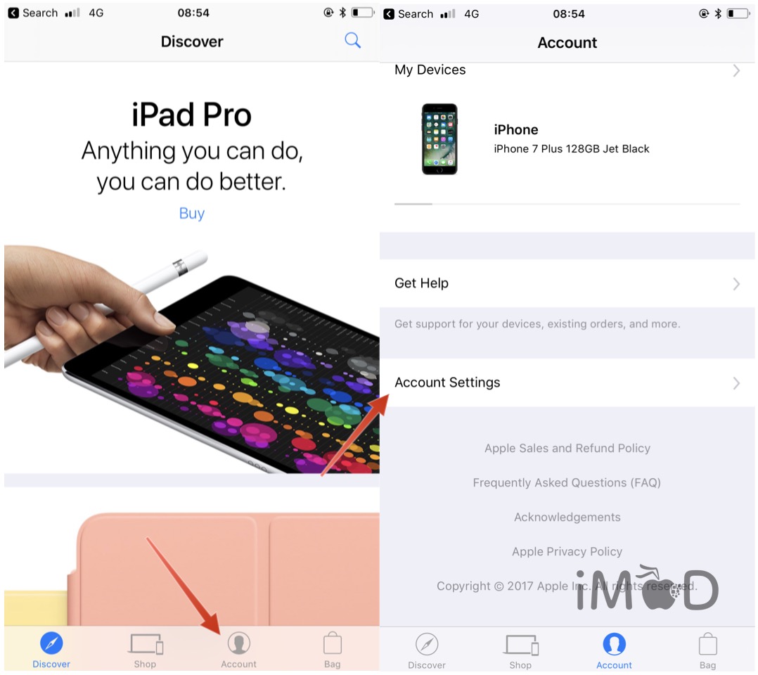 Apple Store App Account Setting