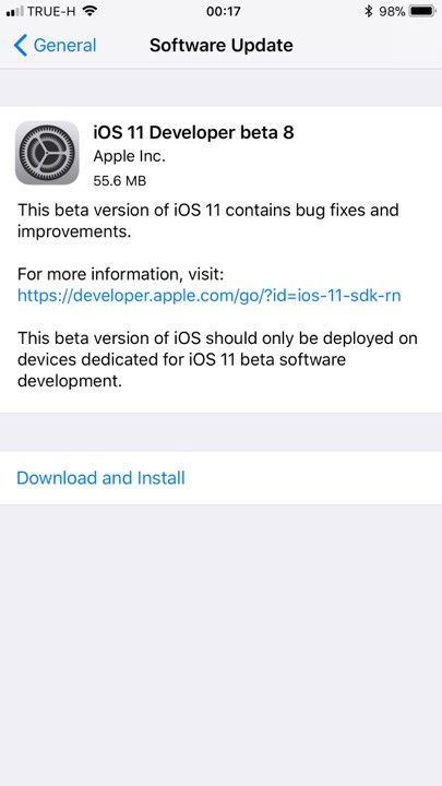Ios11 Dev Beta8 1 1