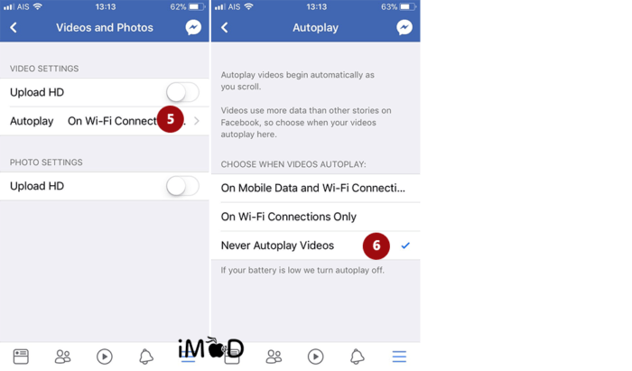 13.facebook Close Video Auto 2 Save Battery Ios 11