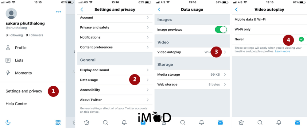 14.twitter Close Video Auto Save Battery Ios 11