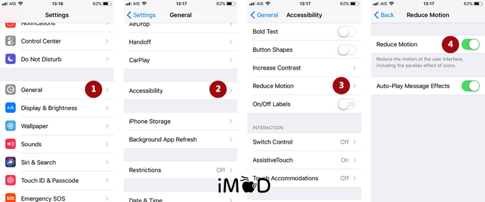 15.open Reduce Motion Save Battery Ios 11