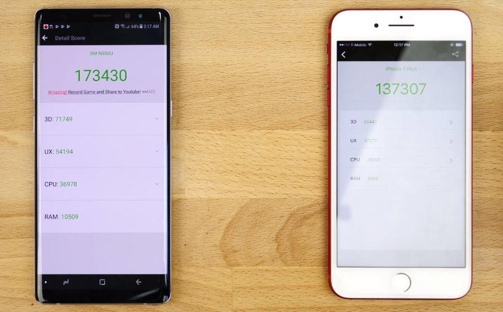 Note 8 Vs Iphone 7 Plus Speed Comaparison 10