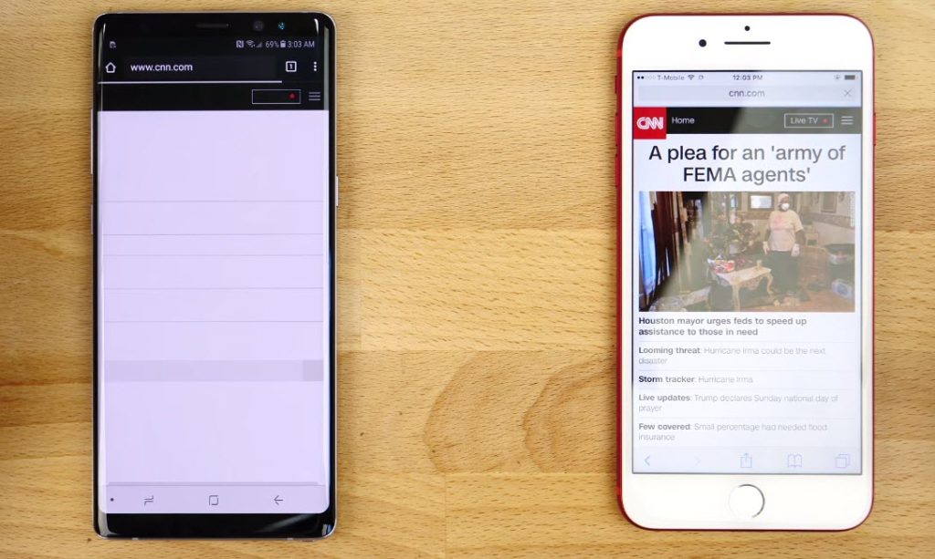 Note 8 Vs Iphone 7 Plus Speed Comaparison 8
