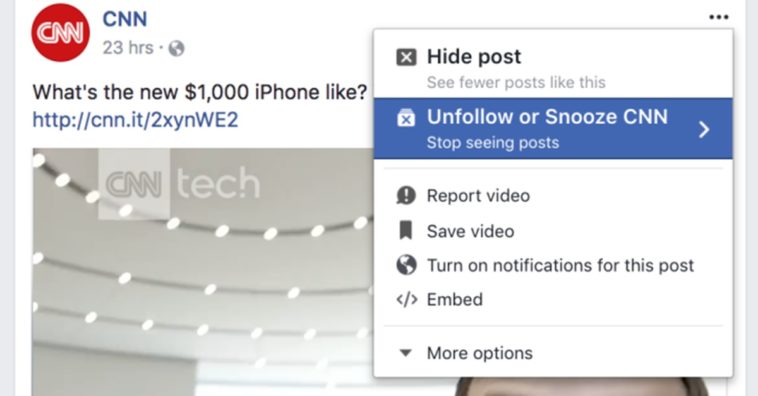Facebook Snooze Button