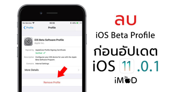 นักพัฒนา / ผู้ลง Public Beta ให้ลบ iOS 11 Beta Profile ออกก่อน ถึงจะอัป ...
