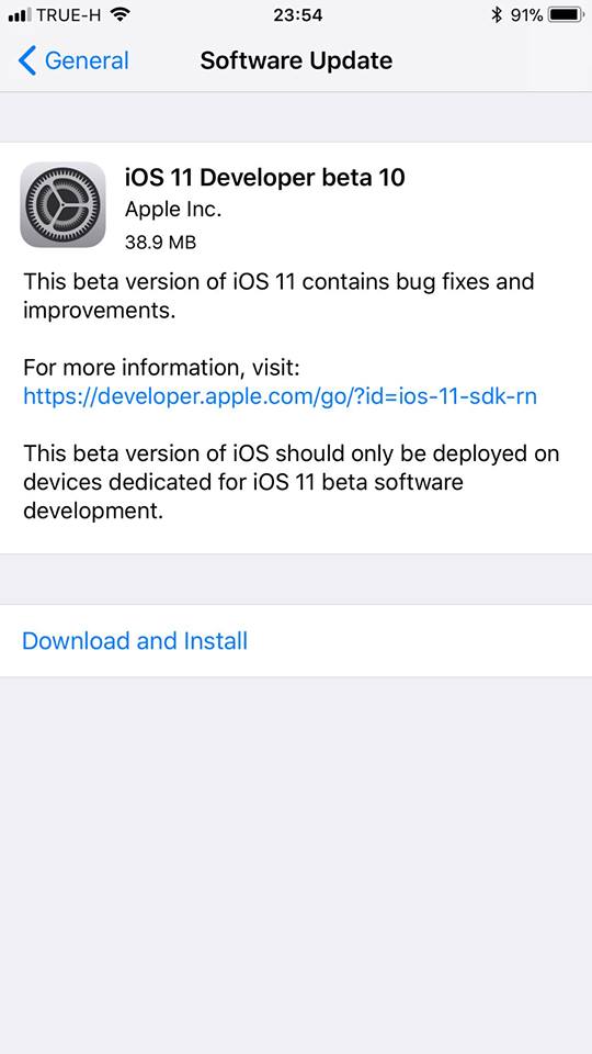 Ios11 Beta 10 1