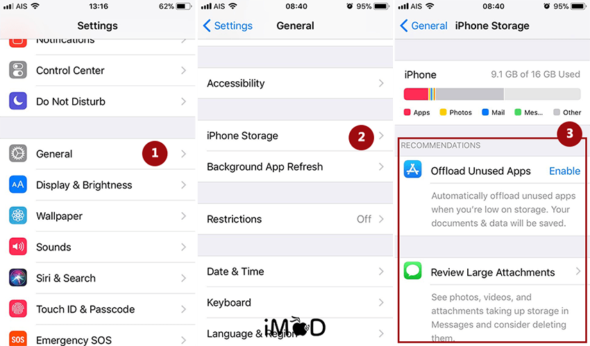 Iphone Storage Recommendation Save Storage Ios 11