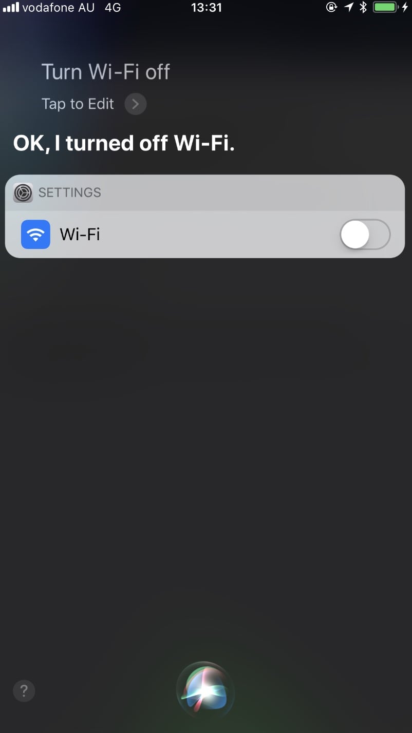 Siri Turn Off Wifi