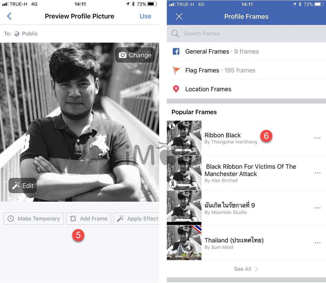 Facebook Profile Blackwhite Ribbon 5