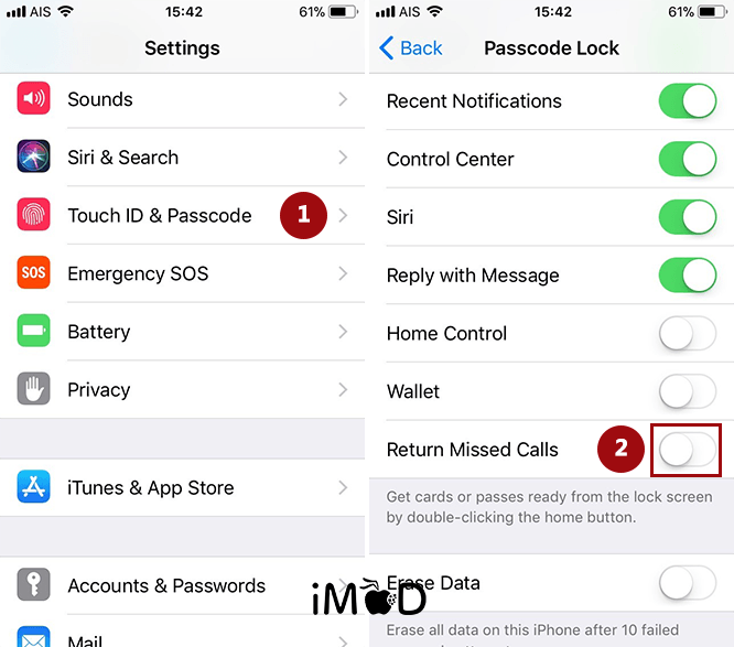 How To Protect Miss Call On The Lock Screen Iphone Ios 11 1