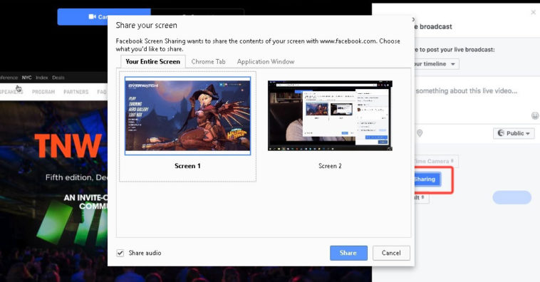 Facebook Web Live Share Screen Cover 1