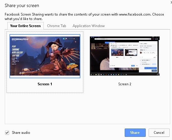 Facebooklivescreensharing