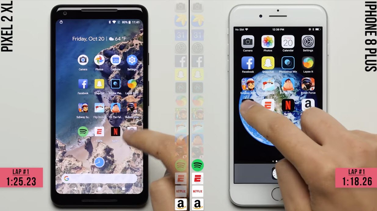 Google Pixel 2 Xl Vs Iphone 8 Plus Speed Test 6