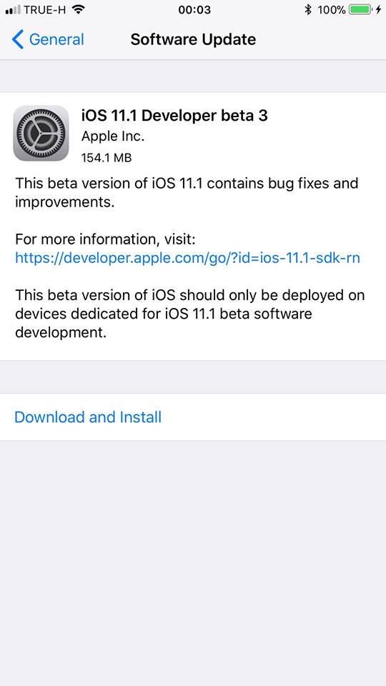 Ios11 1 Beta 3 1