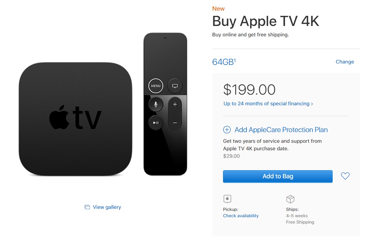 Apple Tv4k Ships 4 5 Week Nov 2017 1