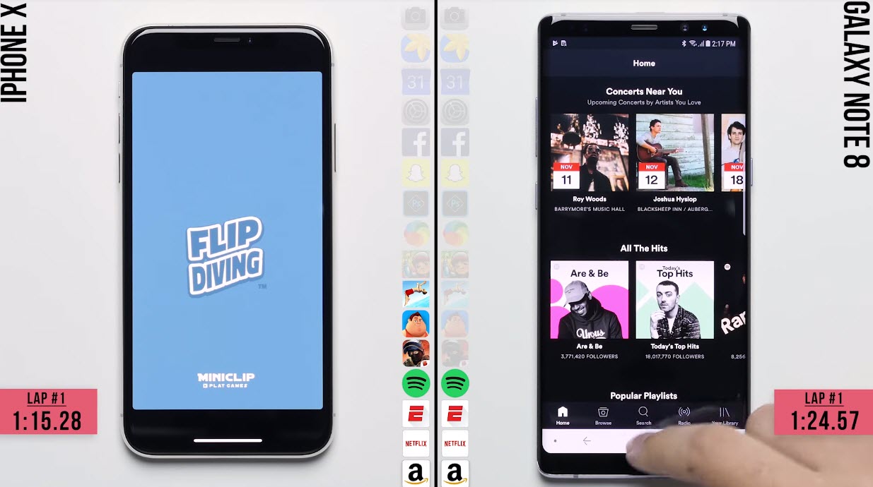 Iphone X Note 8 Speed Test 2