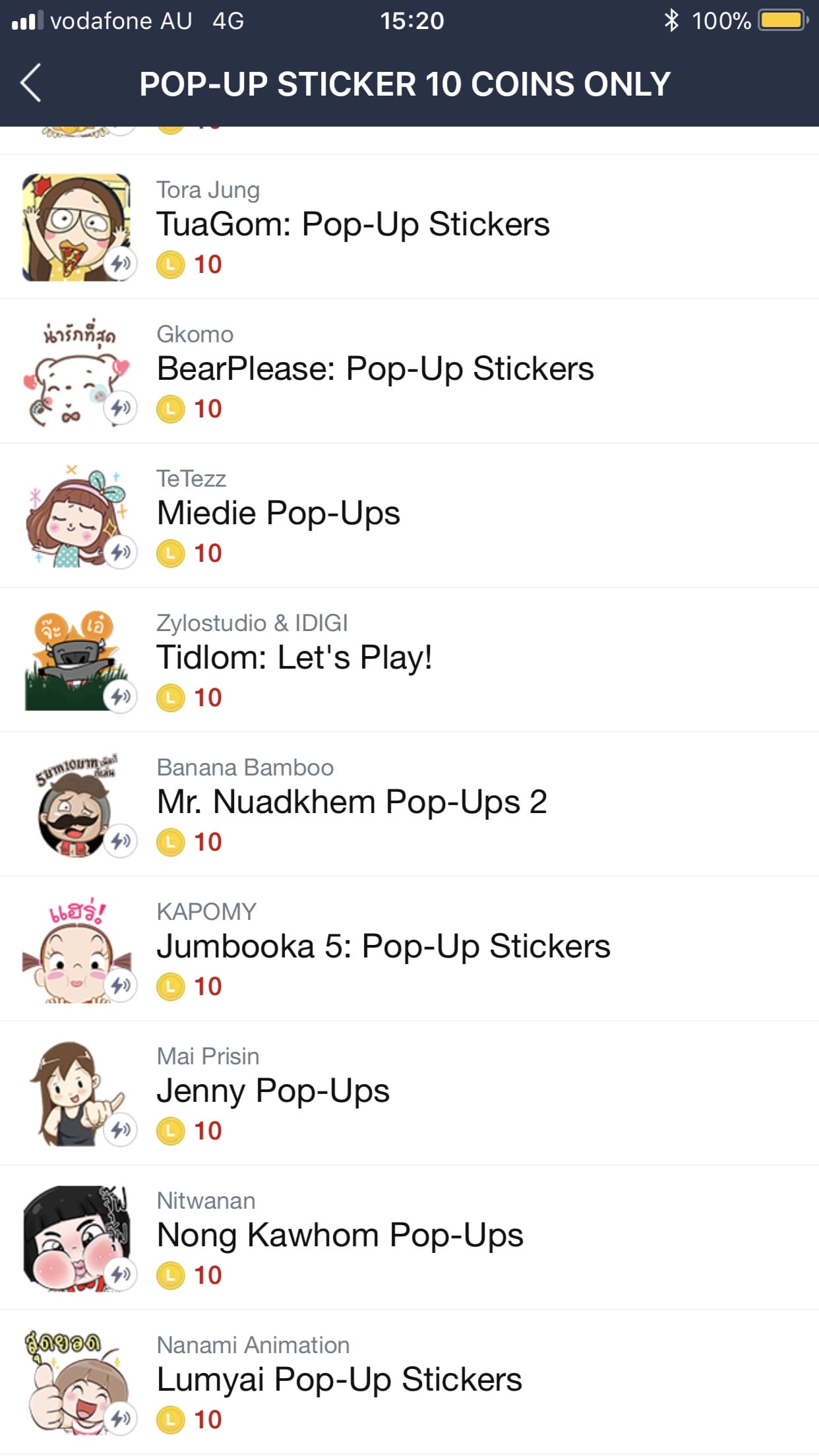 Line Popup Sticker For 10 Coin 1