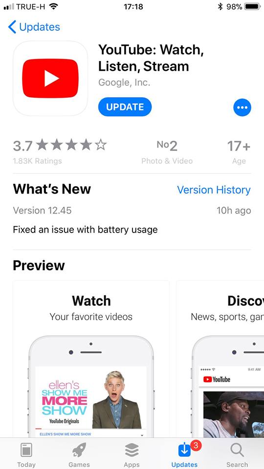 Youtube 12 45 Battery Drain Fixed 1