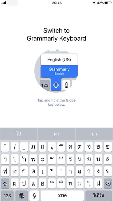 App Grammarly Setting3