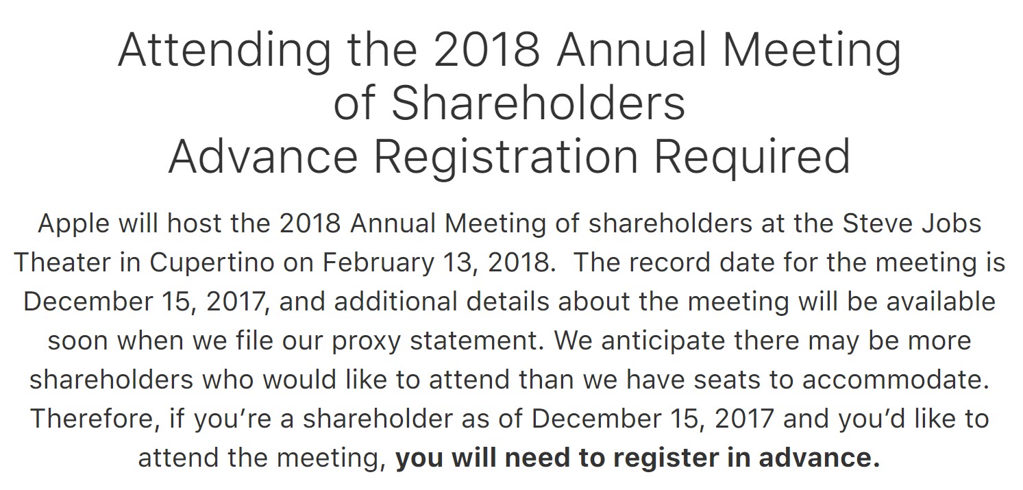 Apple Investor Meeting 2018