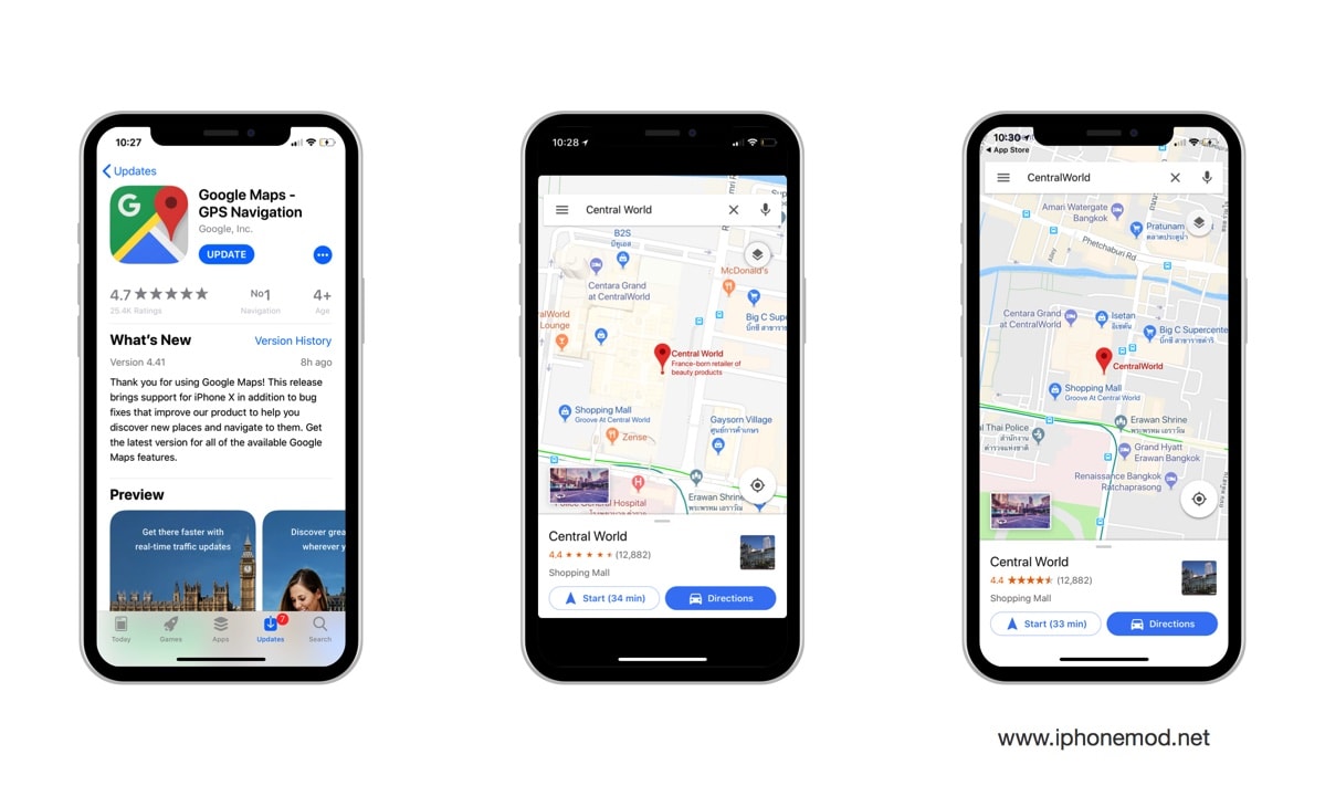 Google Maps Iphone X Screenshot