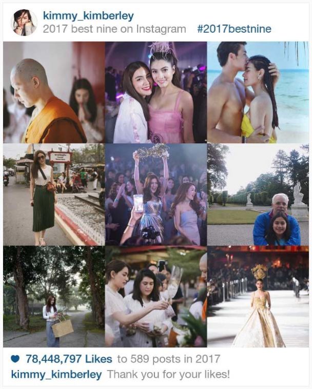 10 อันดับดาราไทยใน Instagram ที่มียอดติดตาม (Followers) มากที่สุดแห่งปี