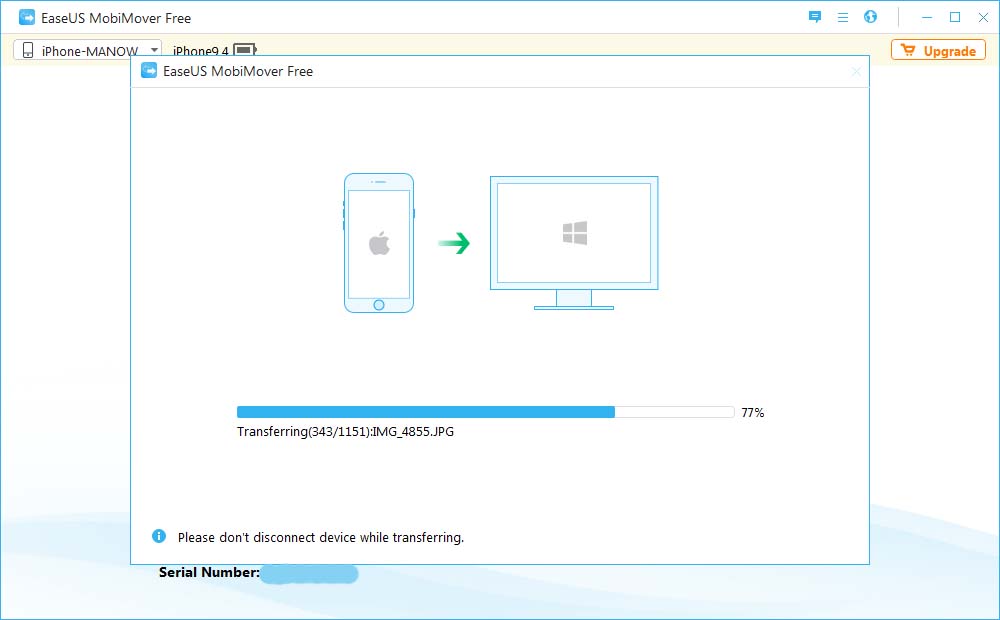 Easeusmobimoverfree3.0 Example To Transfer Iphone To Computer1