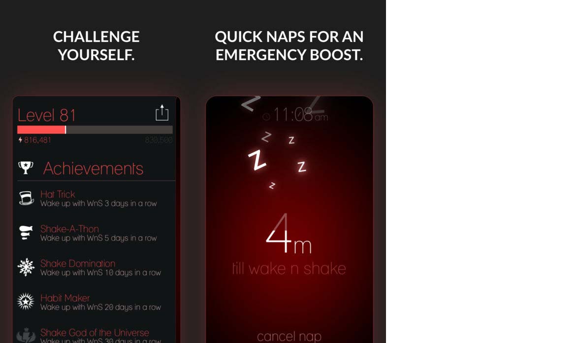 App Wakenshakealarmclock Content2