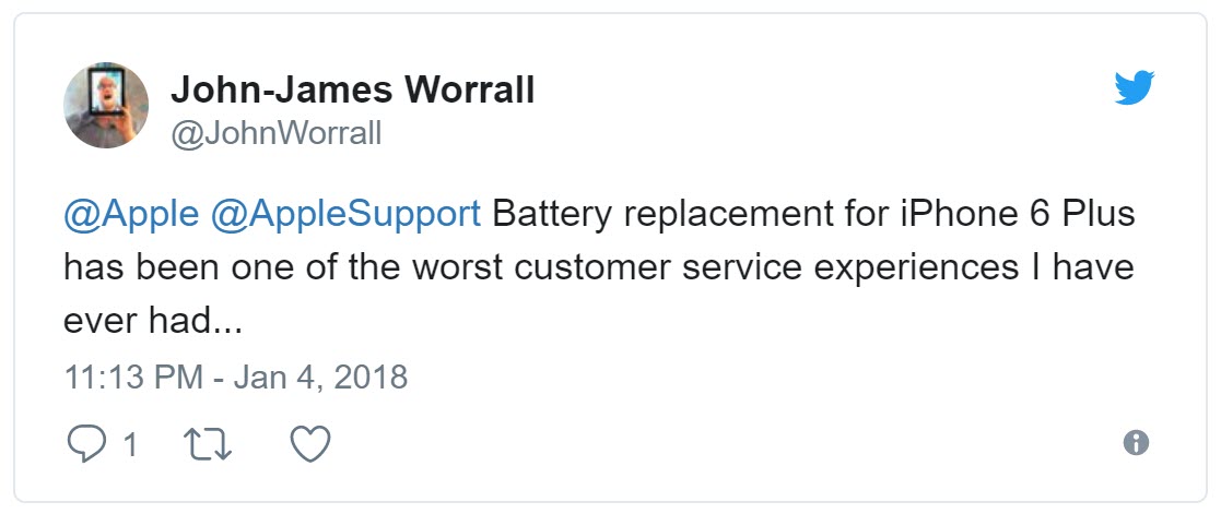 Apple Battery Replacement User Complain 2
