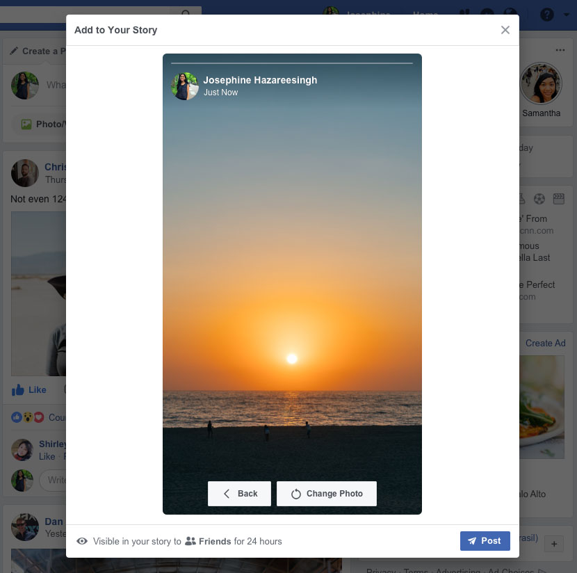 Facebook Stories Desktop Post Cover