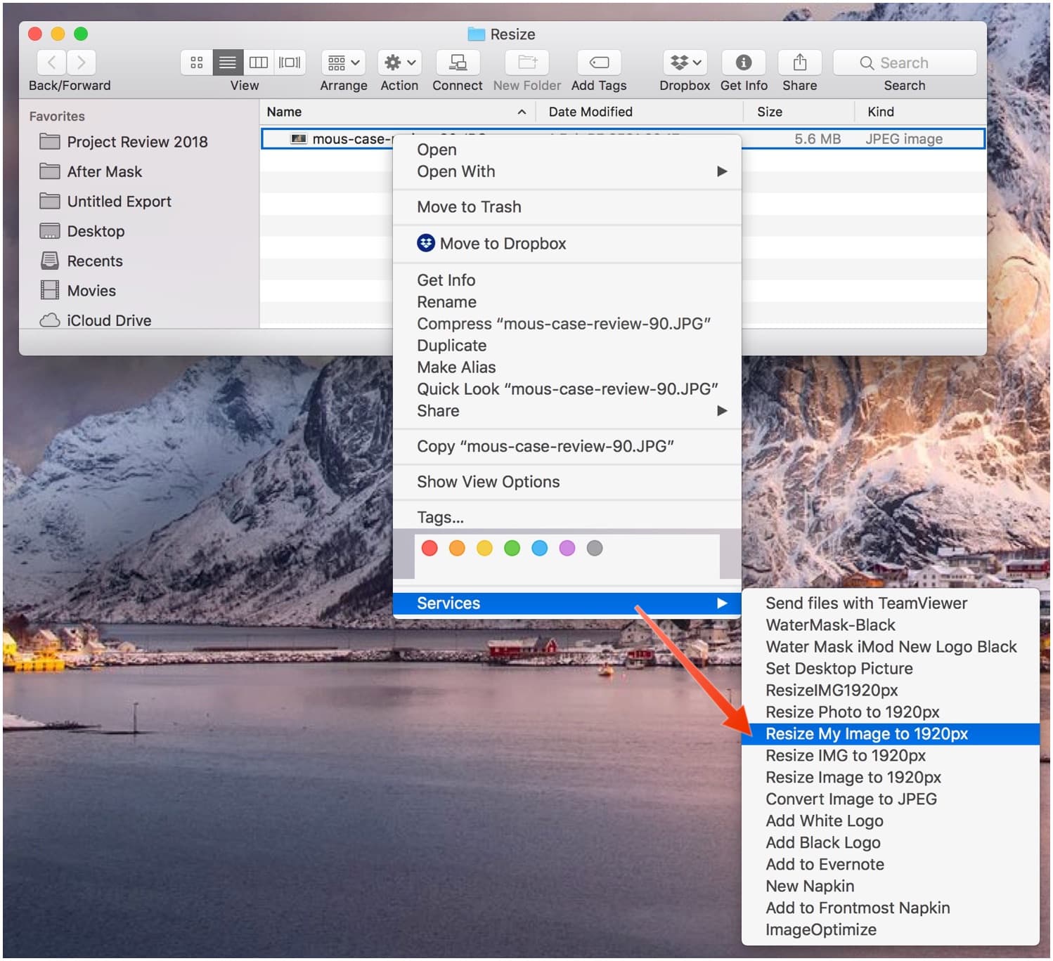 Automator Create New Service 04