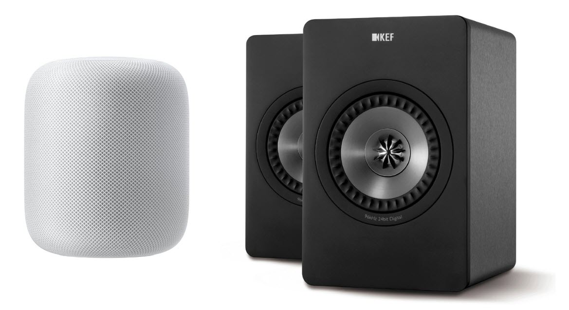 [ซ้าย] ลำโพง HomePod - [ขวา] ลำโพง KEF X300A