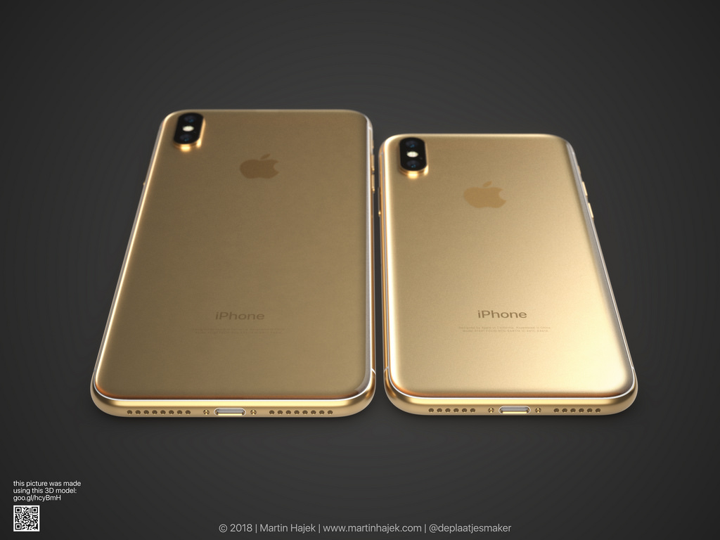Iphone X Gold Frame Render Image 1