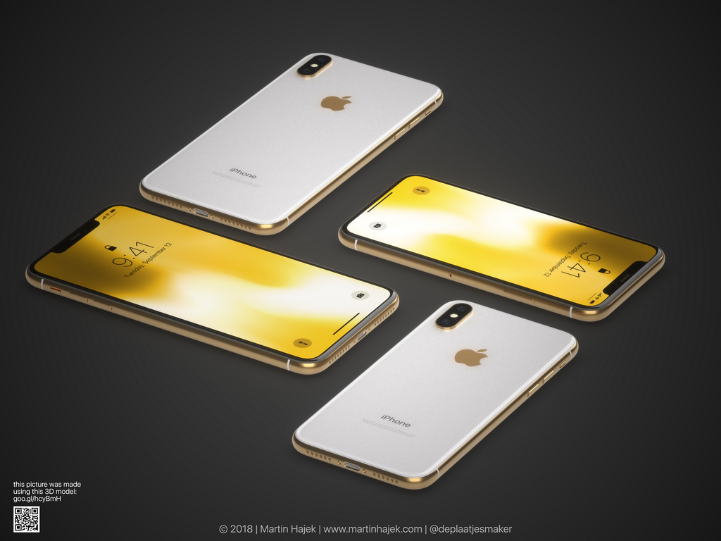 Iphone X Gold Frame Render Image 6