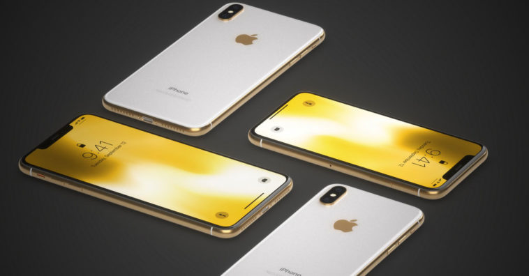 Iphone X Gold Frame Render Image