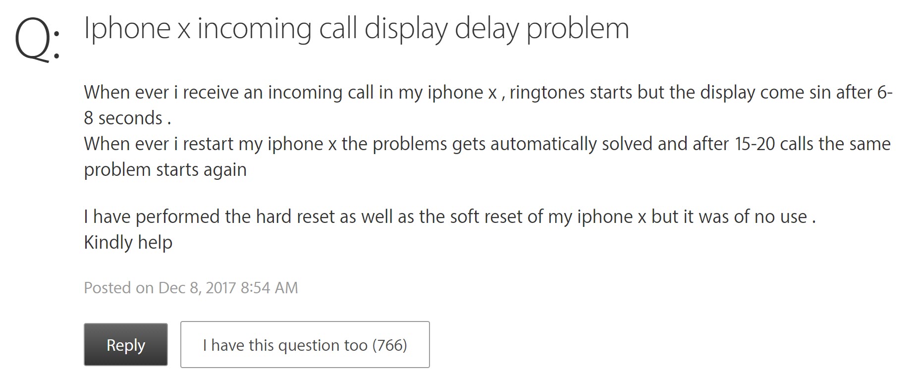 Iphone X Incoming Call Issue 3