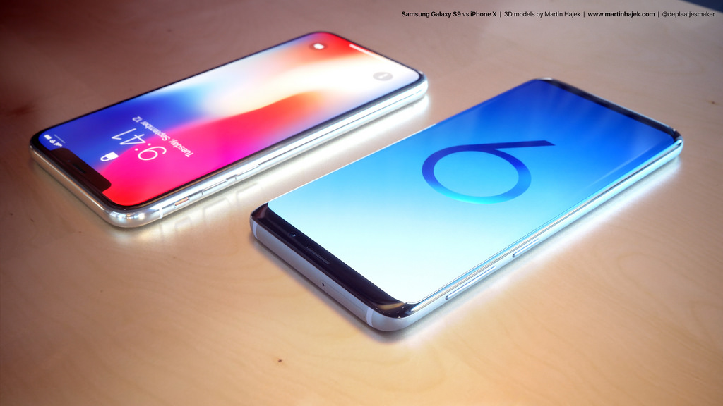 Samsung Galaxy S9 Vs Iphone X 3d Renders 1