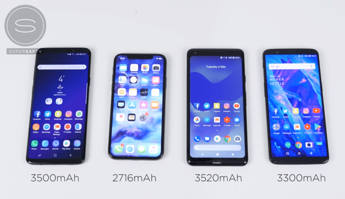Galaxy S9 Plus Iphone X Pixel 2 Xl Oneplus 5t Battery Charge Speed Test 1