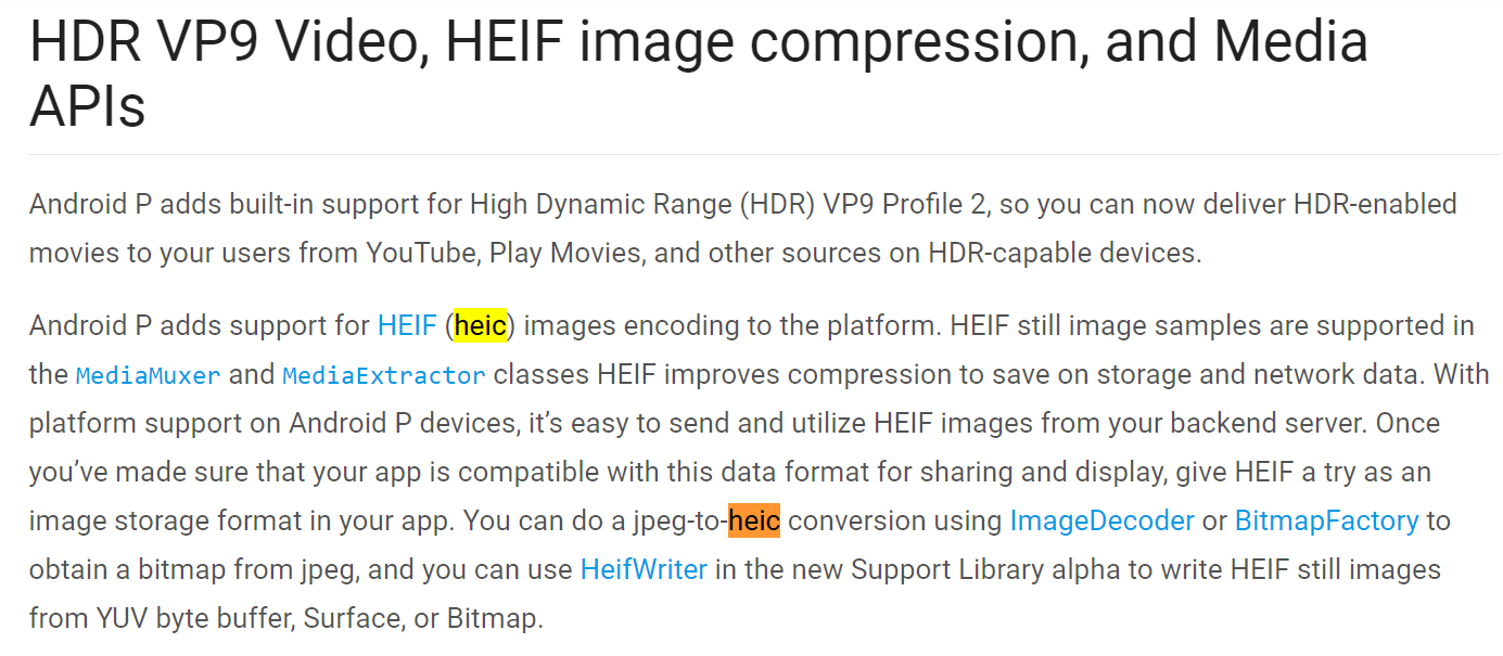 Android P Support Heic Format 1