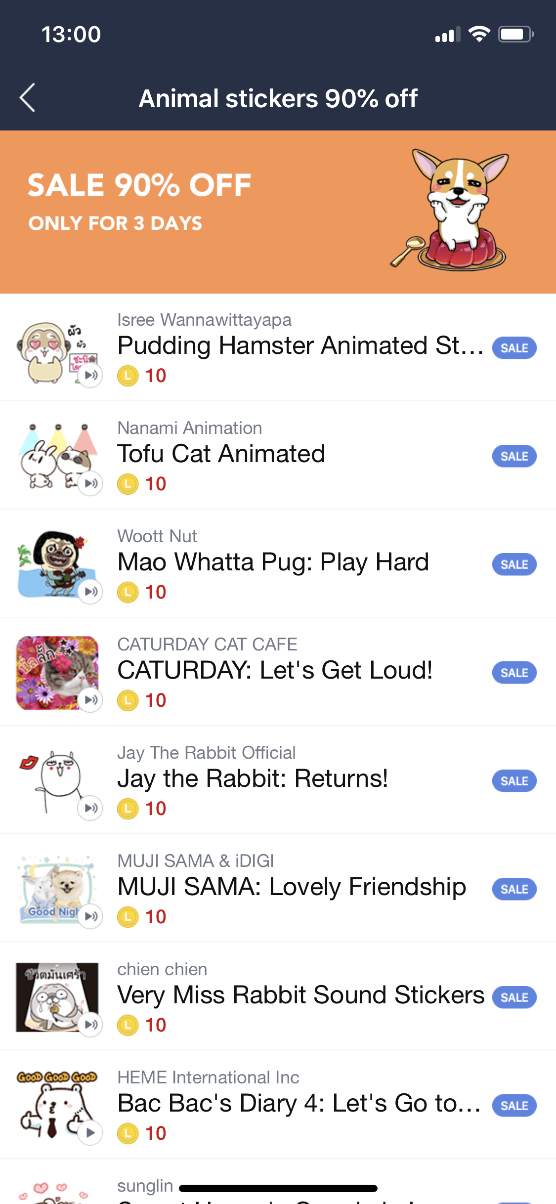 Animal Sticker Sticker 10 Coin 1