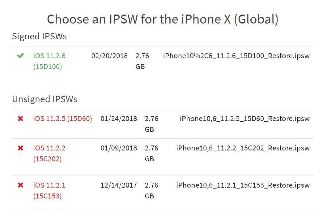 Apple Stop Signing Downgrade Ios 11 2 5 1